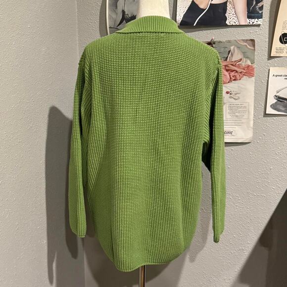 Green knitted zip up sweater - Picture 5 of 6